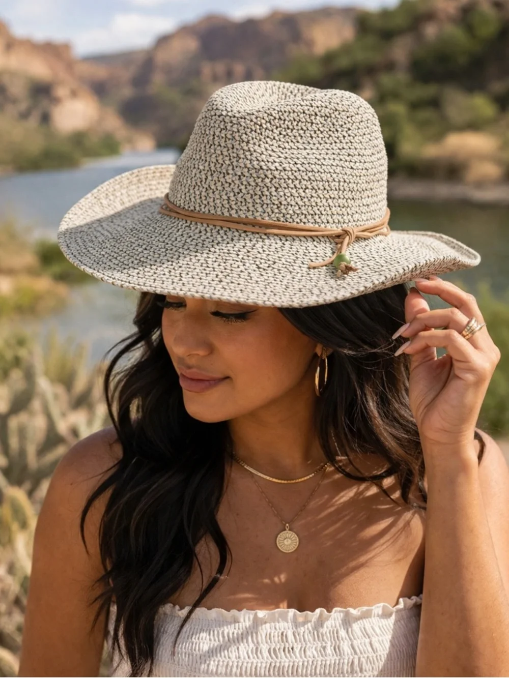 Sunday Afternoons Sol Seeker Hat UPF 50+ Straw Wide Brim Size M - Picture 2 of 11